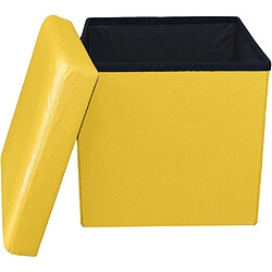 Avis Jardindeco Pouf coffre pliable Oxford jaune.