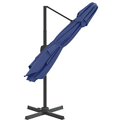 Acheter Helloshop26 Parasol meuble de jardin cantilever à double toit 300 x 300 cm bleu azuré 02_0008153