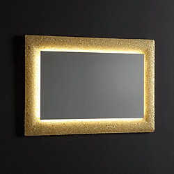 Kiamami Valentina MIROIR AVEC CADRE EN VERRE COULÉ AVEC GRAIN D'OR RÉVERSIBLE 90X62