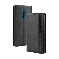 Wewoo Coque Rigide Étui en cuir à boucle magnétique avec rétro pour Texture horizontale OPPO Reno 10x Zoom / Reno 5G support logements cartes et cadre photo Noir