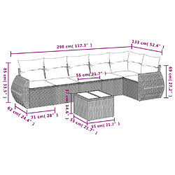 Avis Maison Chic Salon de jardin avec coussins 7 pcs | Ensemble de Table et chaises | Mobilier d'Extérieur beige résine tressée -GKD92977