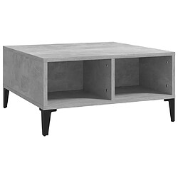 vidaXL Table basse gris béton 60x60x30 cm bois d'ingénierie