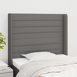 vidaXL Tête de lit avec oreilles Gris foncé 93x16x118/128 cm Tissu