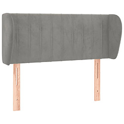 vidaXL Tête de lit avec oreilles Gris clair 103x23x78/88 cm Velours