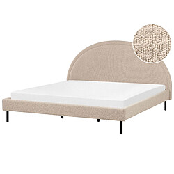 Beliani Lit double bouclé beige 180 x 200 cm MARGUT