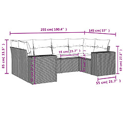 Acheter vidaXL Salon de jardin avec coussins 6 pcs marron résine tressée