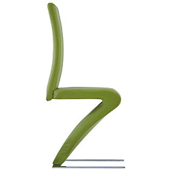 Avis vidaXL Chaises à manger avec forme de zigzag lot de 2 vert similicuir