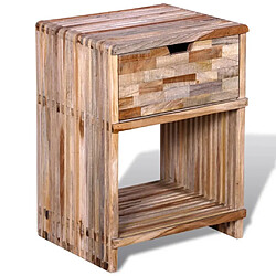 Maison Chic Table de chevet,Table de nuit,Table d'appoint pour salon avec tiroir Bois de teck recyclé -MN11245