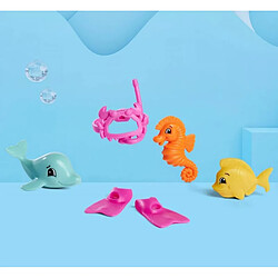 Simba Evi Love Sea Fun Poupée en Combinaison de plongée avec Palmes et Lunettes de plongée en Forme de Crabe avec Amis de la mer 12 cm à partir de 3 Ans