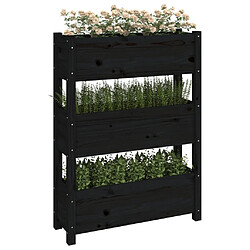 Avis vidaXL Jardinière Noir 77x25x104,5 cm Bois massif de pin