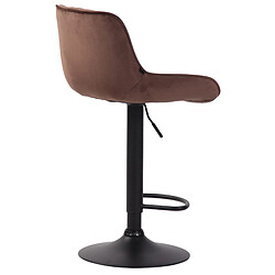 Acheter Decoshop26 Tabouret de bar chaise haute x1 en velours marron coutures verticales support en métal noir 10_0005110