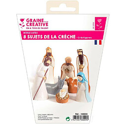 Graines Creatives Moule latex lot de 8 sujets de crèche santons