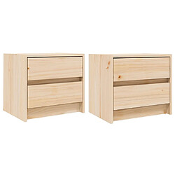 Maison Chic Lot de 2 Tables de chevet - Tables de Nuit 40x31x35,5 cm bois de pin massif