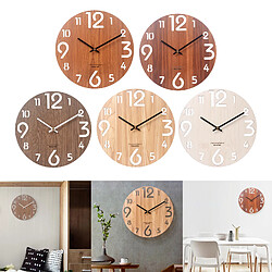 Horloge Murale En Bois à Piles De Mode Pour Le Décor De Patio De Salon à La Maison 411 pas cher