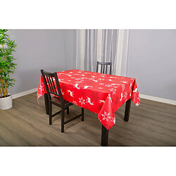 Cpm Nappe en toile cirée rectangulaire RENNES - 140 x 250 cm - Rouge