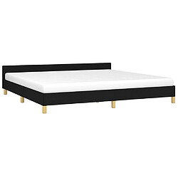 Avis Maison Chic Lit adulte - Cadre Structure de lit avec tête de lit Contemporain Noir 200x200 cm Tissu -MN32803