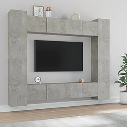 vidaXL Ensemble de meubles TV 8 pcs Gris béton Bois d'ingénierie