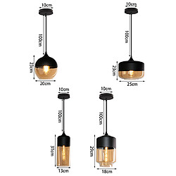 Stoex Suspension Design Style Retro Vintage Contemporain Couleur Fumé , Lustre Abat-jo pas cher