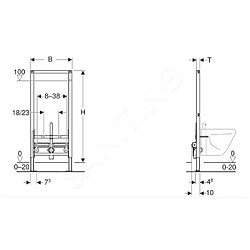 Geberit - Bâti-support pour bidet suspendu H : 112 cm universel Duofix - 111.510.00.1