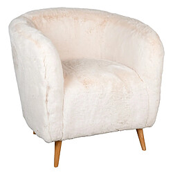 Aubry Gaspard Fauteuil effet fourrure blanche Grand.