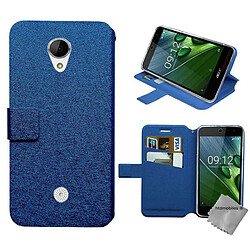 Htdmobiles Housse etui portefeuille pour Acer Liquid Zest 3G Z525 + film ecran - BLEU