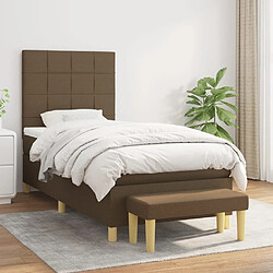 vidaXL Sommier à lattes de lit avec matelas Marron foncé 90x190 cm