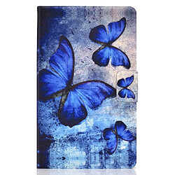 Etui en PU impression de modèle avec support papillon bleu pour votre Samsung Galaxy Tab A 8.0 (2019) SM-T290 SM-T295