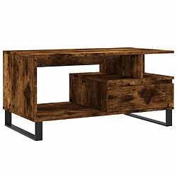 vidaXL Table basse Chêne fumé 90x49x45 cm Bois d'ingénierie