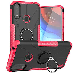 Coque en TPU 2-en-1, anti-empreintes digitales avec béquille pour votre Motorola Moto E7 Power - rose