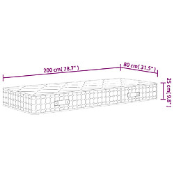 vidaXL Matelas à ressorts ensachés dureté moyenne 80x200 cm pas cher