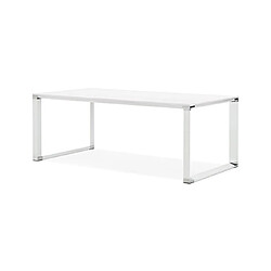 Avis Mes Bureau design 200x100x74 cm plateau blanc et métal blanc - WARNY