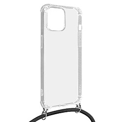 Avizar Coque Cordon Transparente iPhone 13 Lanière Amovible noir