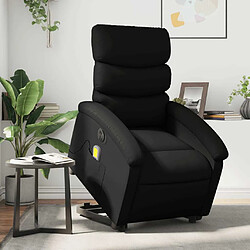 Maison Chic Fauteuil Relax pour salon, Fauteuil inclinable de massage électrique noir similicuir -GKD74769