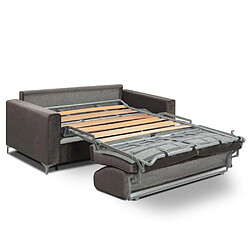 Acheter Inside 75 Canapé convertible express JACKSON 160cm sommier lattes cuir vachette taupe matelas 16 cm