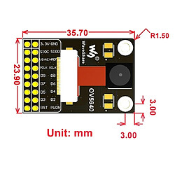 Acheter Wewoo Carte de module de caméra Waveshare OV5640 A5 mégapixels 2592x1944basée sur le capteur d'image OV5640