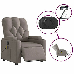 Maison Chic Fauteuil Relax pour salon, Fauteuil de massage inclinable électrique Taupe Tissu -GKD69094 pas cher