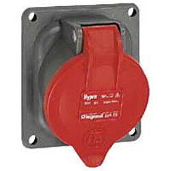 prise tableau 16 ampères 3p+n+t ip44 rouge - legrand hypra 52224