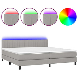 vidaXL Sommier à lattes de lit matelas LED Gris clair 200x200 cm Tissu