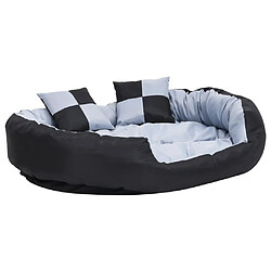 vidaXL Coussin réversible lavable pour chien Gris et noir 110x80x23 cm