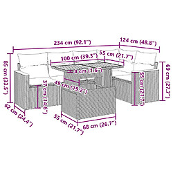 Acheter vidaXL Salon de jardin avec coussins 5 pcs beige résine tressée acacia