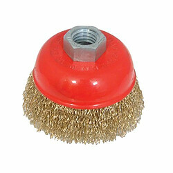 Silverline 969731 Brosse boisseau acier laitonné ondulé 100 mm