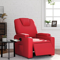 Maison Chic Fauteuil Relax pour salon, Fauteuil inclinable électrique Rouge Similicuir -GKD71769