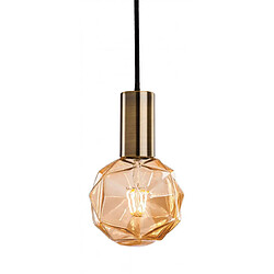 Luminaire Center Suspension Hudson Laiton antique 1 ampoule 19,5cm