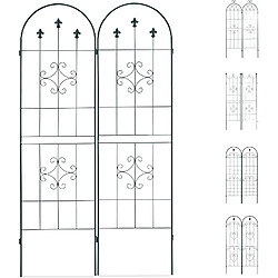 Helloshop26 Treillis clôture plante grimpante arche jardin fer set de 2 vert 13_0002896_4