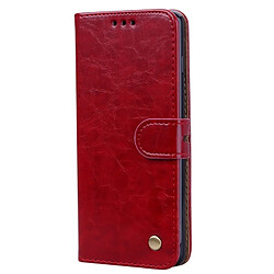 Wewoo étuis en cuir Coque Housse Etui à rabat horizontal de texture Business Style Oil pour Galaxy S10 Plus, avec support et emplacements pour cartes porte-monnaie (Rouge)