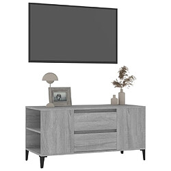 Acheter Maison Chic Meuble TV scandinave gris - Banc TV pour salon Sonoma 102x44,5x50 cm Bois d'ingénierie -MN16245