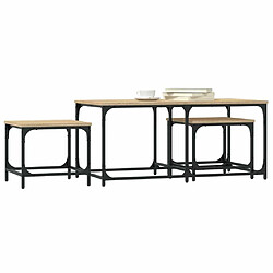 Avis Maison Chic Ensemble de 3 Tables basses gigognes,Table Console pour salon chêne sonoma bois d'ingénierie -MN37730