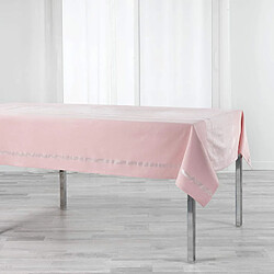 Douceur D'Interieur Nappe coton unie et Lurex Elegancia - Rose - 140 x 240 cm