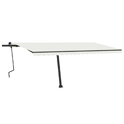 vidaXL Auvent manuel rétractable sur pied 500x350 cm Crème