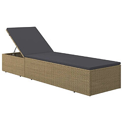 Maison Chic Chaise longue Jardin| Bain de soleil Relax | Transat Résine tressée Marron et gris foncé -GKD24467